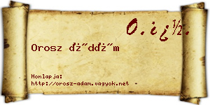 Orosz Ádám névjegykártya