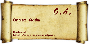 Orosz Ádám névjegykártya
